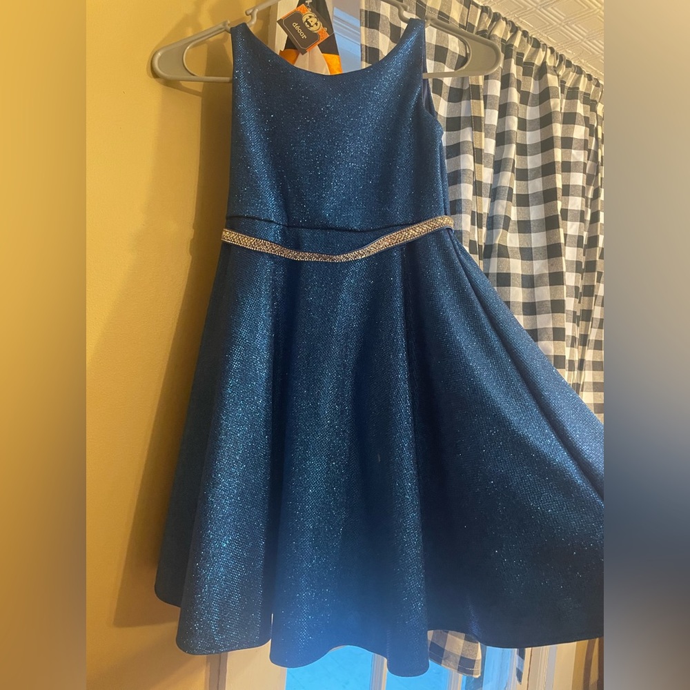 Girls sparkly royal blue dress